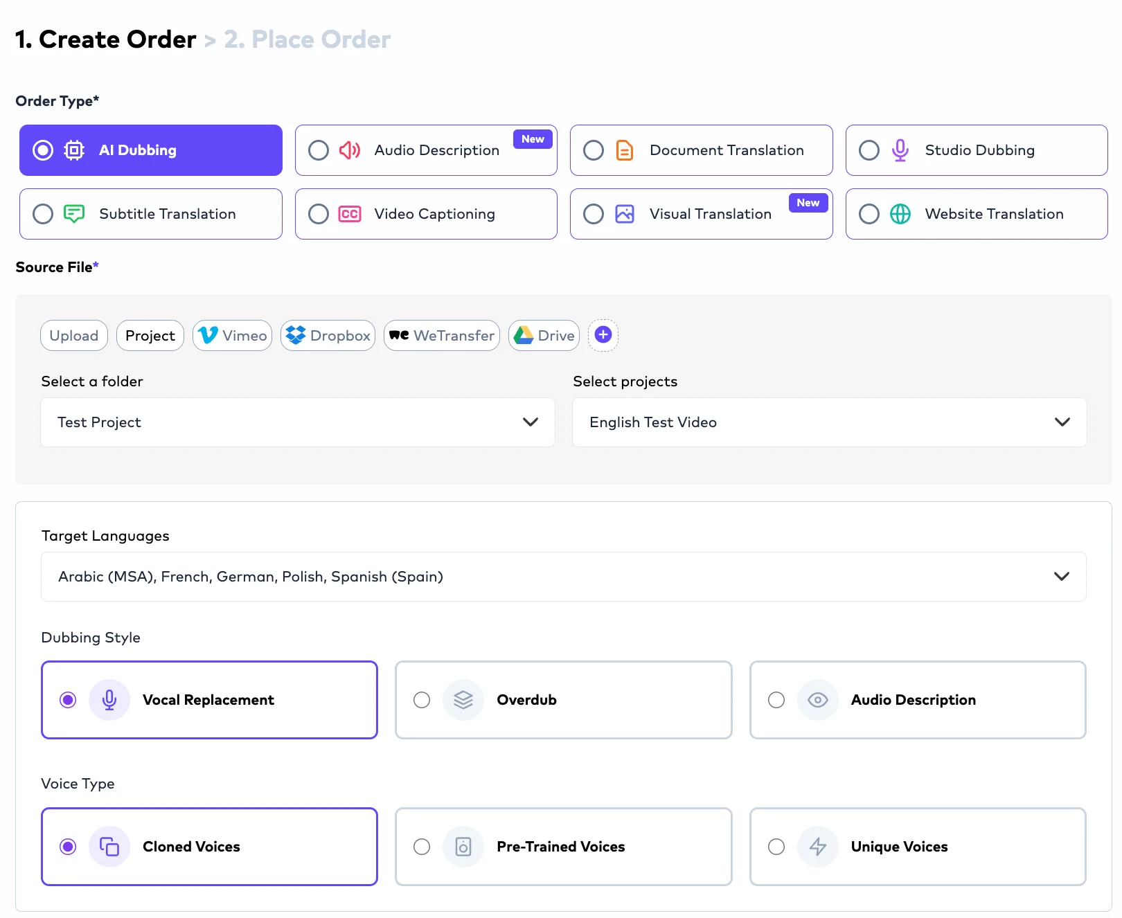 Ollang platform dashboard showing analytics and project management